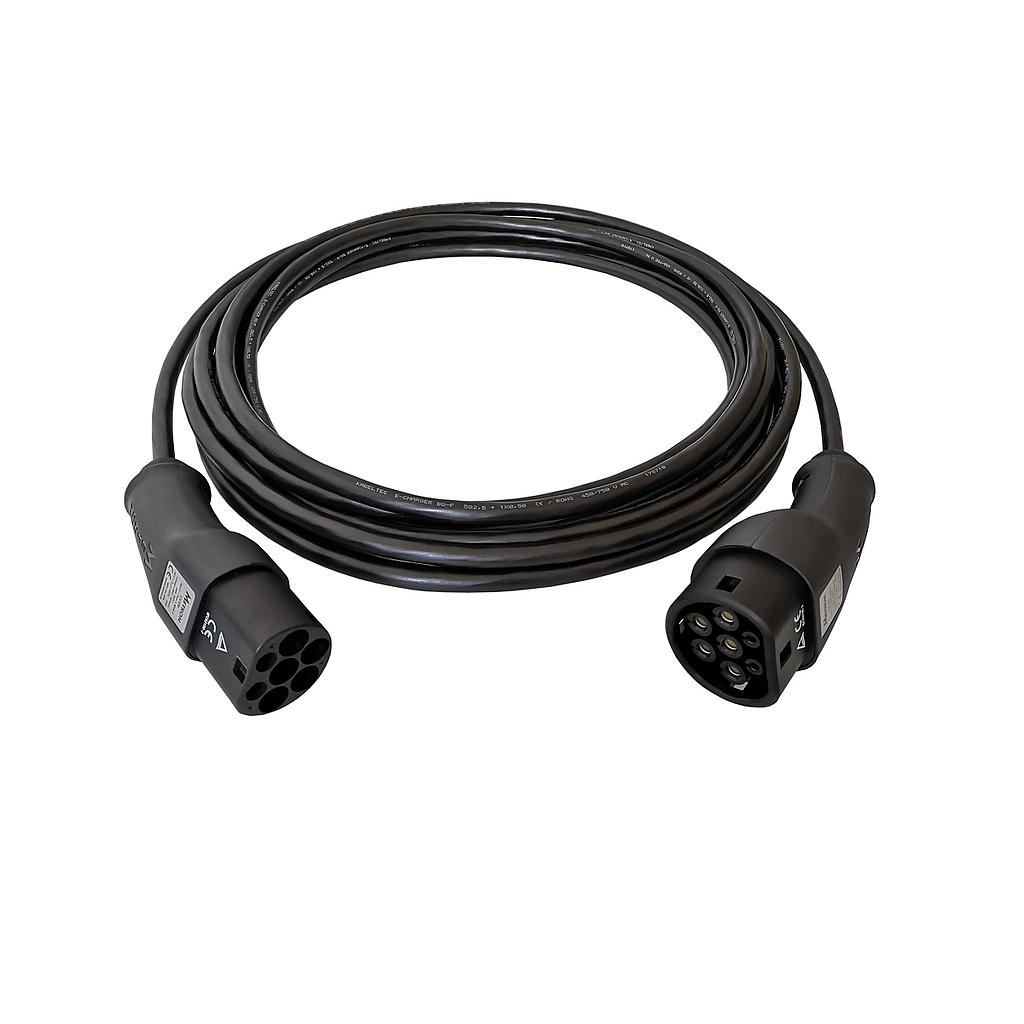 Charging cable for electric vehicles Type 2 to Type 2 (16A, 3-Phases)