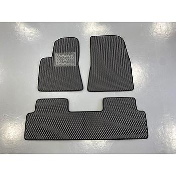 Car mats set EVA all weather, grey with black hemming, Tesla Model 3